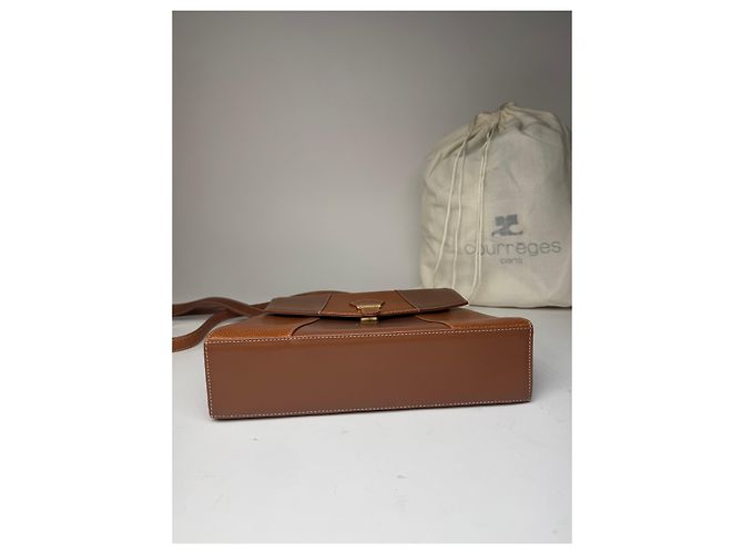 Vintage Courreges 2Way Lederhandtasche braun - Ansicht 11