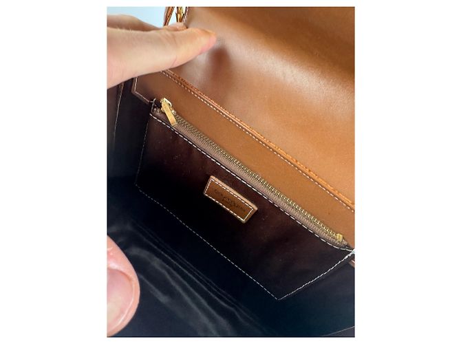 Vintage Courreges 2Way Lederhandtasche braun - Ansicht 12
