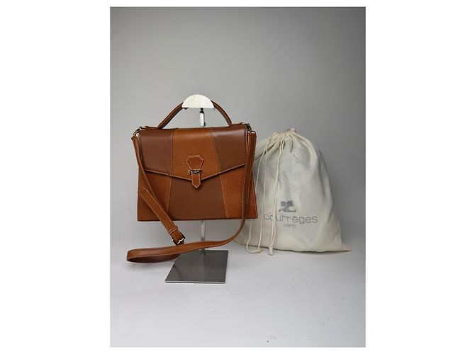 Vintage Courreges 2Way Lederhandtasche braun - Ansicht 14