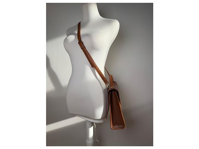 Vintage Courreges 2Way Lederhandtasche braun - Ansicht 4