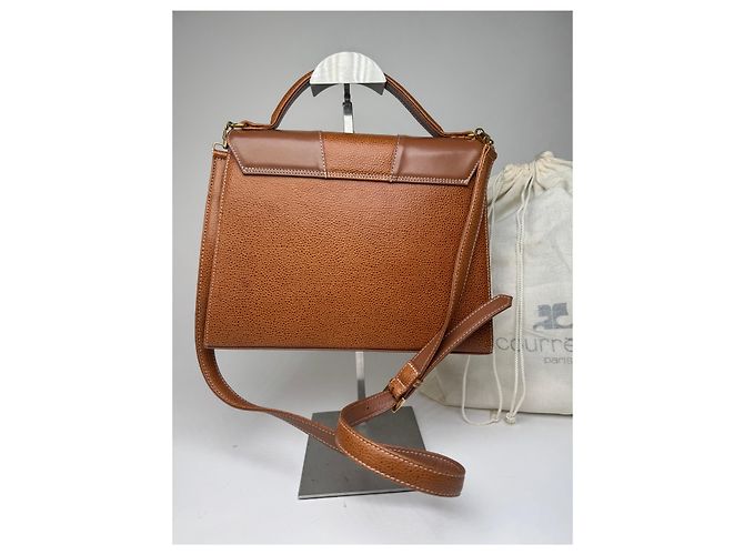 Vintage Courreges 2Way Lederhandtasche braun - Ansicht 7