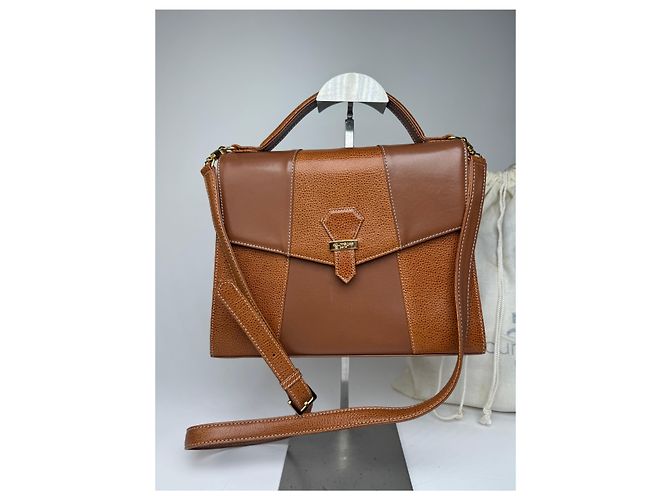 Vintage Courreges 2Way Lederhandtasche braun - Ansicht 9