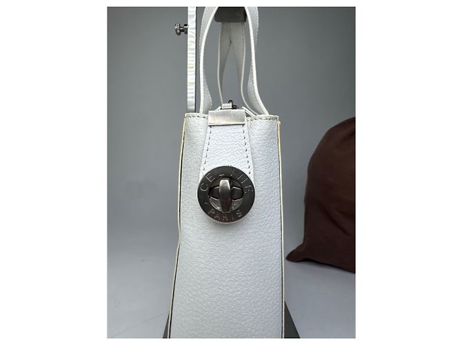 Céline Vintage Celine Paris 2Way Lederhandtasche Weiß - Ansicht 3