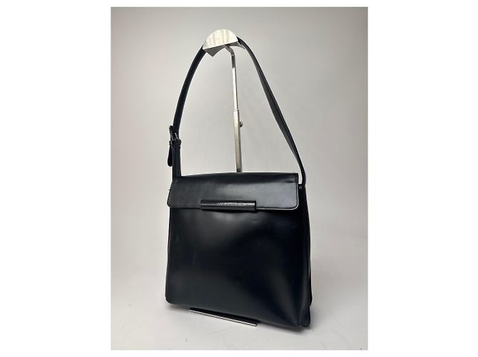 Vintage Givenchy Lederhandtasche schwarz - Ansicht 8