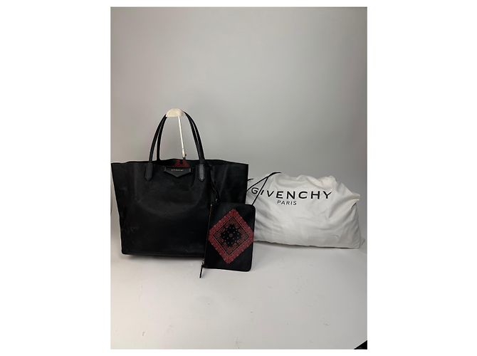 Vintage Givenchy Antigona Leder Tote Bag Schwarz Abstrakt - Ansicht 2