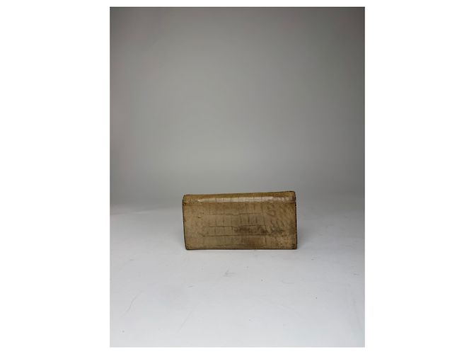 Vintage Miu Miu Crocodile Emblossed Leather Wallet Light Brown - view 2