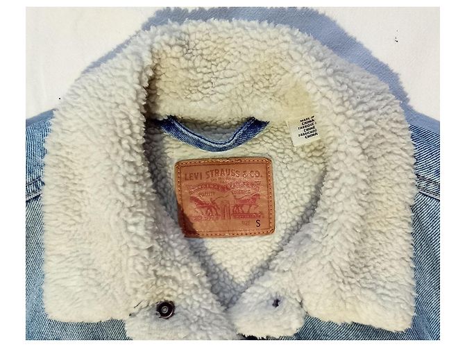 Levi's Damen Typ 3 Sherpa gefütterte blaue Denim Standard Trucker Jeansjacke - Ansicht 2