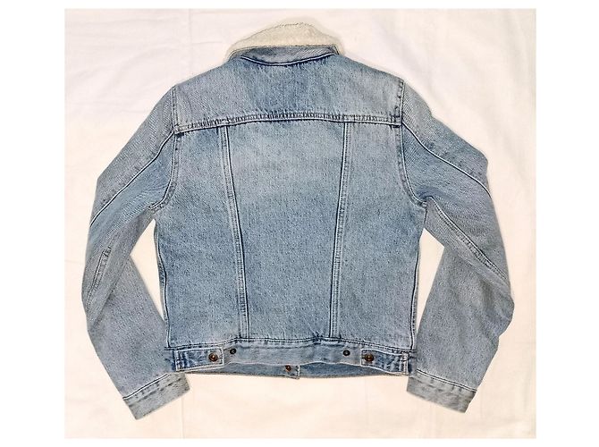 Levi's Damen Typ 3 Sherpa gefütterte blaue Denim Standard Trucker Jeansjacke - Ansicht 5