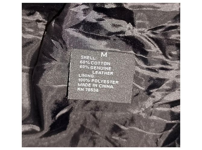Autre Marque H&D Classic Leather Collection - Distressed Genuine Leather & Denim Panel Acid Wash Jacket - view 8