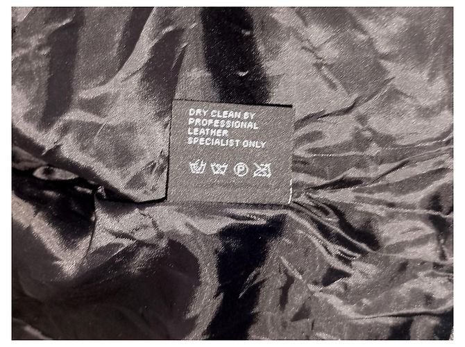 Autre Marque H&D Classic Leather Collection - Distressed Genuine Leather & Denim Panel Acid Wash Jacket - view 9