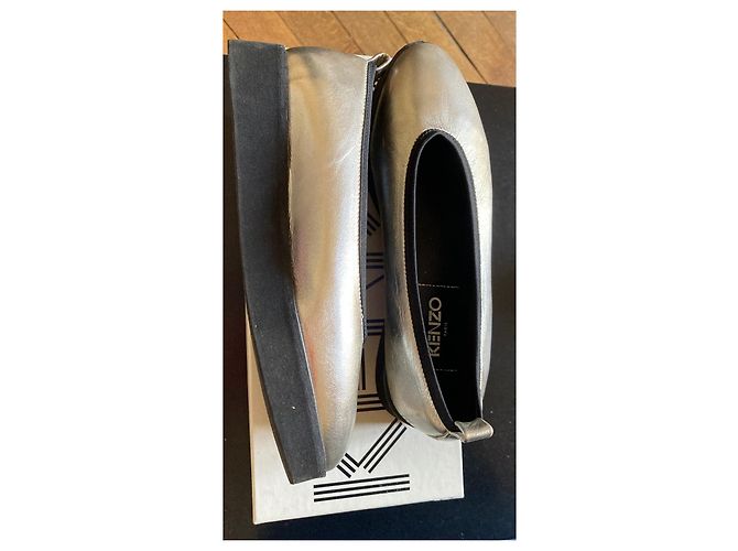 Ballerine Kenzo in pelle metallizzata argento - vista 2
