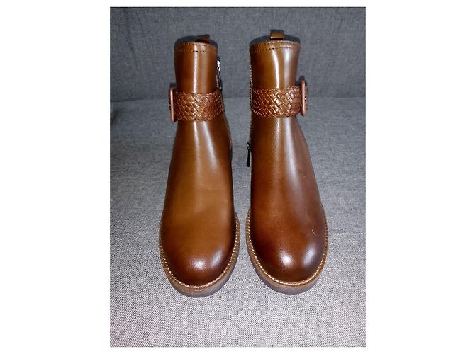 Autre Marque Stivaletti con zip in vera pelle MARCO TOZZI Italia Marrone - vista 2