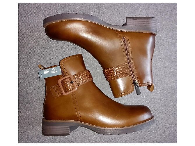 Autre Marque Stivaletti con zip in vera pelle MARCO TOZZI Italia Marrone - vista 5