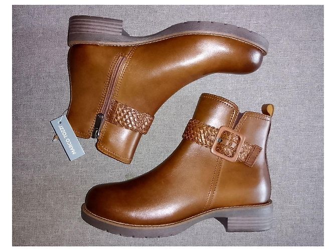 Autre Marque Stivaletti con zip in vera pelle MARCO TOZZI Italia Marrone - vista 6