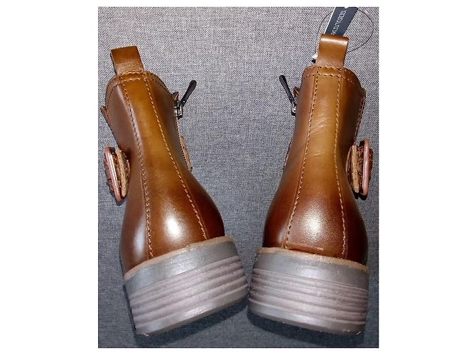 Autre Marque Stivaletti con zip in vera pelle MARCO TOZZI Italia Marrone - vista 7