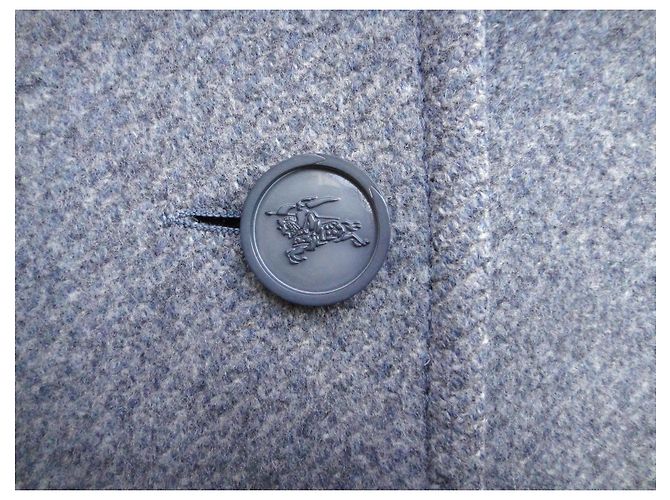 Abrigo Burberry de lana gris con cinturón - vista 8