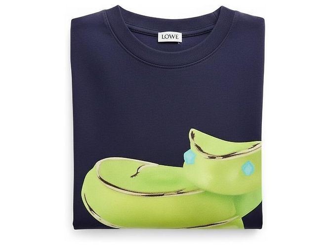 T-shirt Loewe con logo animale blu in cotone - vista 12