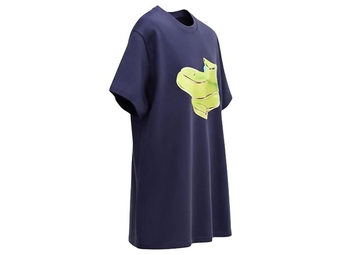 T-shirt Loewe con logo animale blu in cotone - vista 3