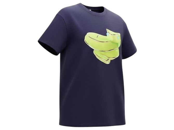 T-shirt Loewe con logo animale blu in cotone - vista 5