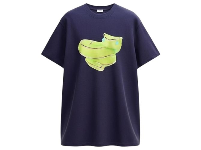 T-shirt Loewe con logo animale blu in cotone - vista 6