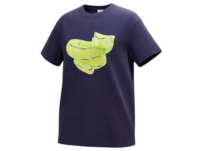 T-shirt Loewe con logo animale blu in cotone - vista 7
