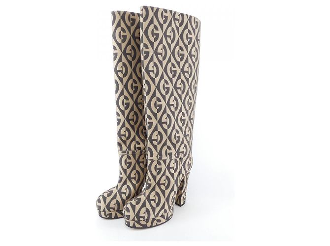 Gucci Stiefel lang Braun Beige - Ansicht 3