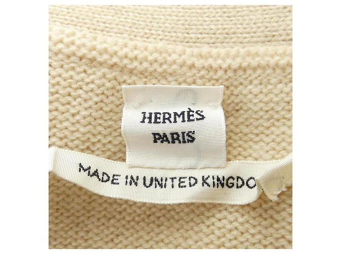 Cardigan largo de cachemira Hermès Beige - vista 4