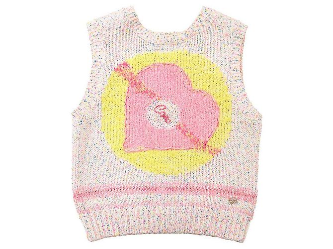 Timeless Chanel P76454 Chaleco de punto de mezcla de algodón Rosa Multicolor - vista 11