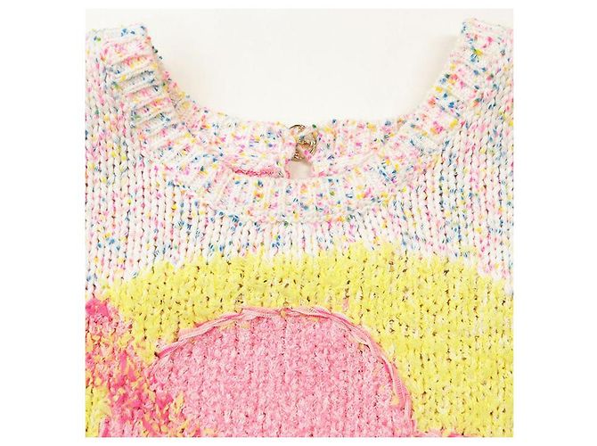 Timeless Chanel P76454 Chaleco de punto de mezcla de algodón Rosa Multicolor - vista 12