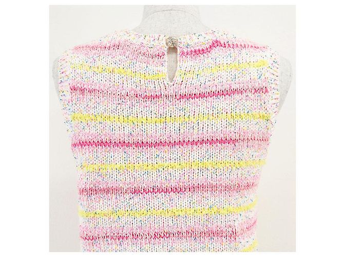 Timeless Chanel P76454 Chaleco de punto de mezcla de algodón Rosa Multicolor - vista 14
