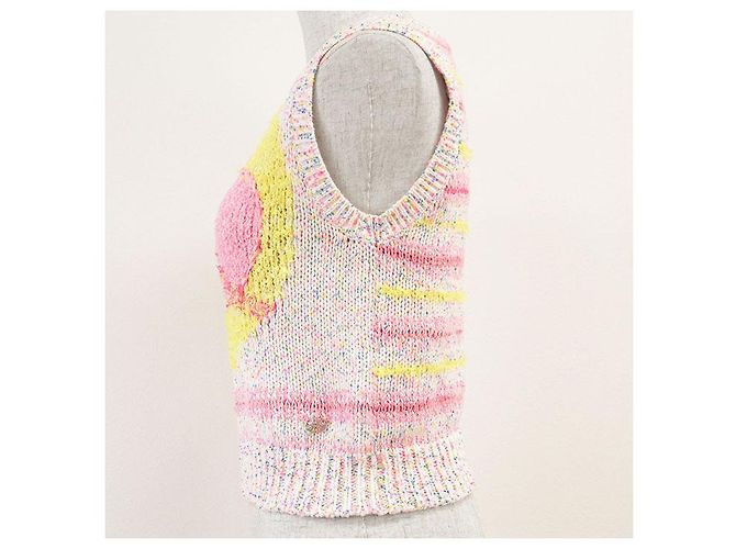 Timeless Chanel P76454 Chaleco de punto de mezcla de algodón Rosa Multicolor - vista 7