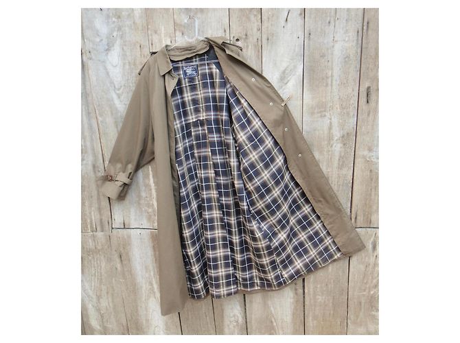 Trench Burberry in cotone kaki Cachi - vista 3