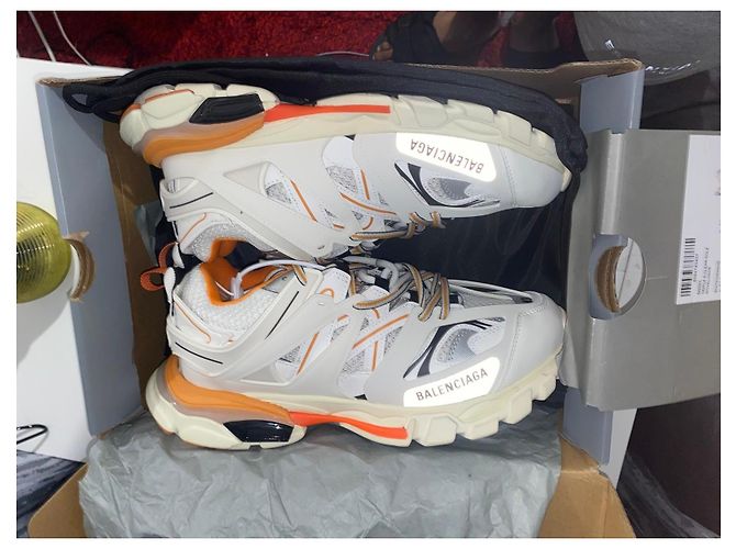 Sneakers Balenciaga Track Bianche e Arancioni Nero Bianco Arancione Grigio - vista 12