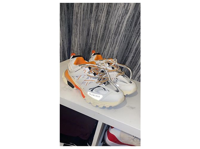 Sneakers Balenciaga Track Bianche e Arancioni Nero Bianco Arancione Grigio - vista 3