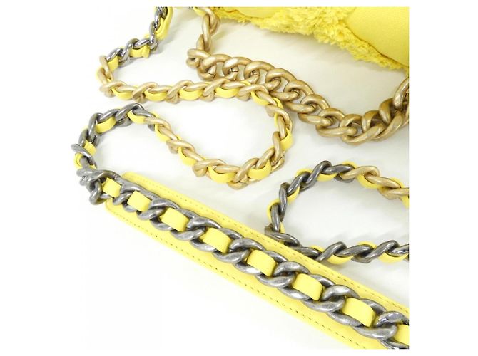 Borsa a spalla gialla Chanel 19 Line AS1160 Giallo - vista 6