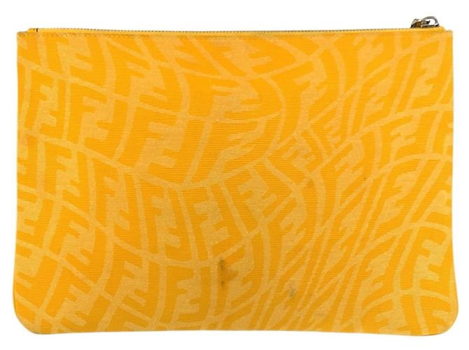 Bolso de mano de lona amarilla Fendi FF Vertigo Amarillo - vista 2