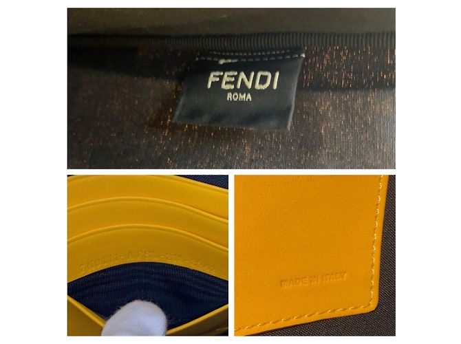 Bolso de mano de lona amarilla Fendi FF Vertigo Amarillo - vista 3