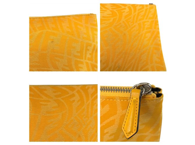 Bolso de mano de lona amarilla Fendi FF Vertigo Amarillo - vista 5