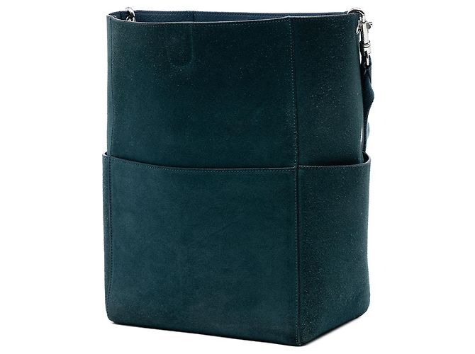 Céline Celine Blaue Mittelgroße Wildleder Bucket Bag mit Schultergurt - Ansicht 2