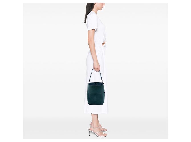Céline Celine Blaue Mittelgroße Wildleder Bucket Bag mit Schultergurt - Ansicht 7
