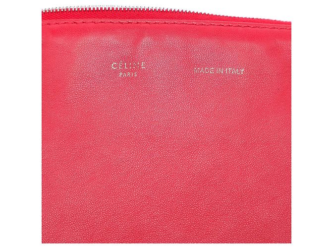 Céline Borsa a Spalla Soft Trio in Pelle di Agnello Rossa Celine Rosso - vista 5
