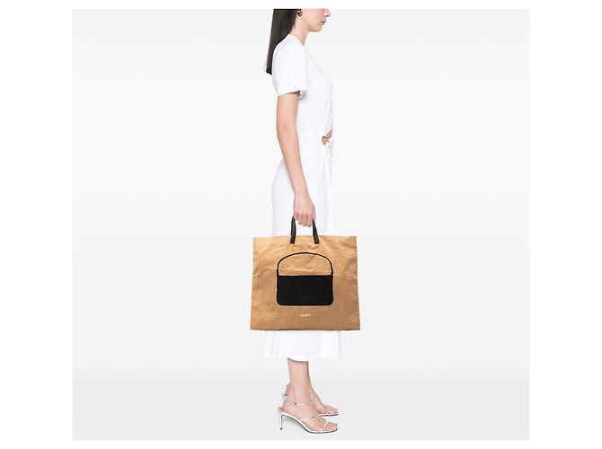 Fendi Braune Hanf Silhouette Baguette Tasche Hellbraun - Ansicht 7