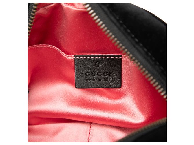 Gucci Mini GG Marmont Nero in Velluto Matelassé Decorato con Cristalli - vista 5