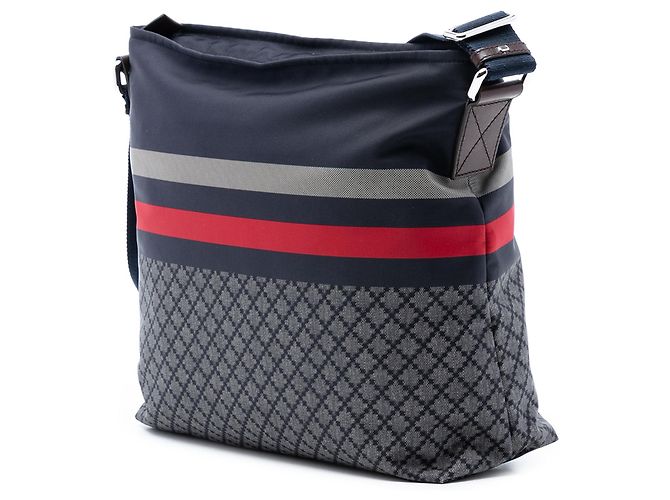 Borsa a tracolla in nylon blu Diamante Gucci Blu navy - vista 2