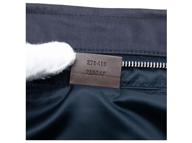 Borsa a tracolla in nylon blu Diamante Gucci Blu navy - vista 6