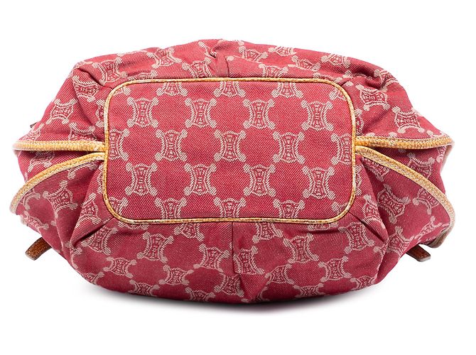 Céline Hobo Bittersweet in Denim Macadam Rosso di Celine - vista 3