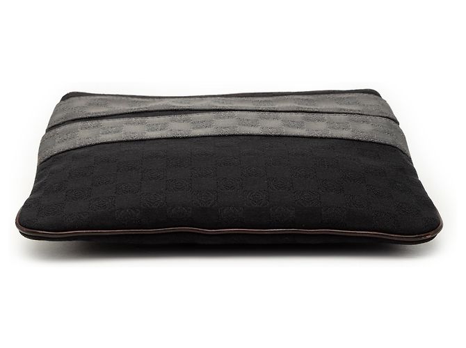 LOEWE Borsa a tracolla in tela nera con anagramma Nero - vista 3
