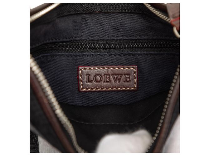 LOEWE Borsa a tracolla in tela nera con anagramma Nero - vista 5