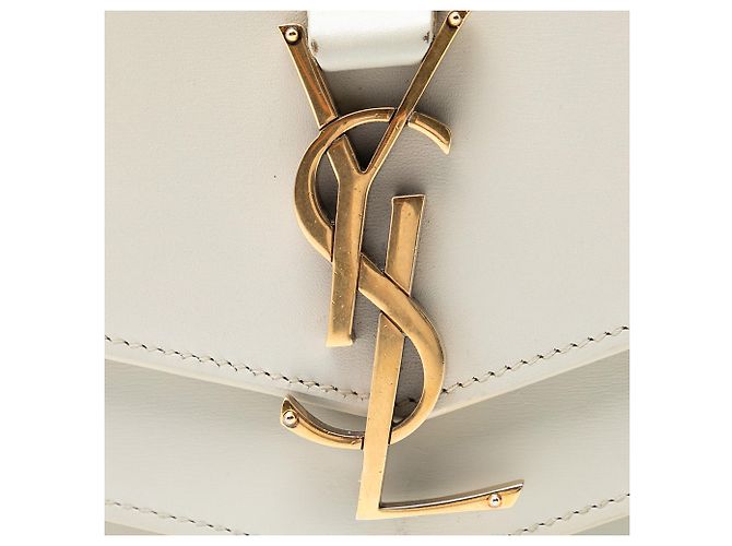 Cruzada Sulpice de cuero blanco mediano con monograma Saint Laurent - vista 6