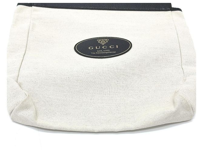 Borsa a mano Gucci 284156 con logo in rilievo Nero Beige - vista 5
